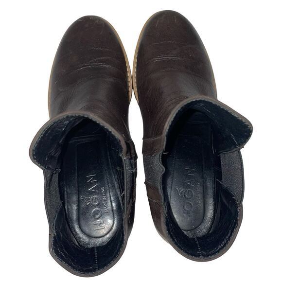 Hogan Brown Leather Ankle Chelsea Boots     Size: EU 35  US 5 - Picture 5 of 8